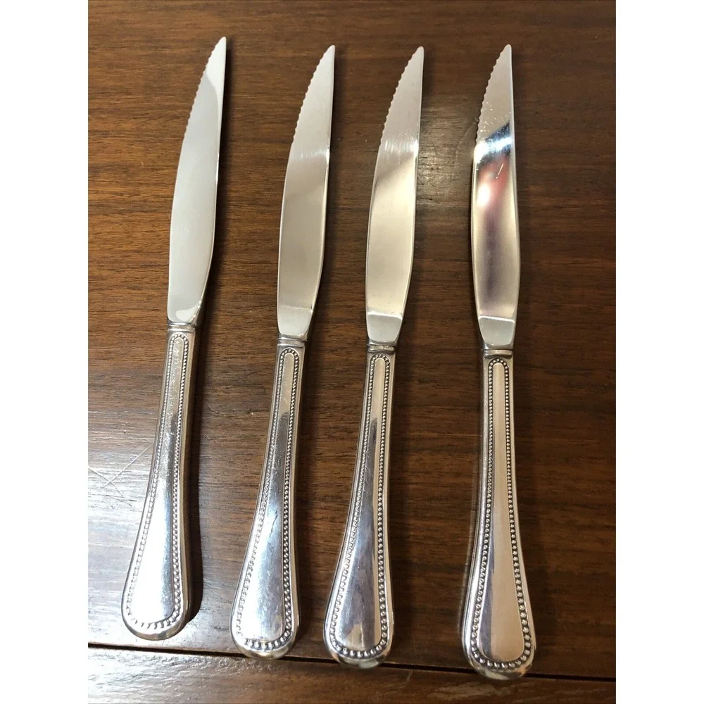 Patrician Silverplate 1975 Serrated Steak Knives Set Of 4 Oneida Silver